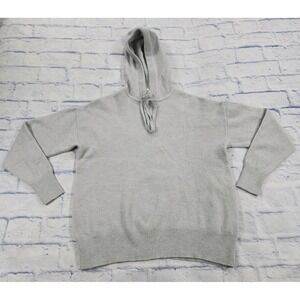 Piglet In Bed Hoodie WOMENS SIZE M Dove Gray Merino Wool Lounge Pullover